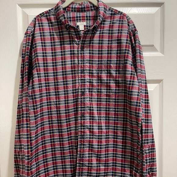 Fossil Men’s Classic Fit long sleeve button up size Large Red Plaid - Picture 1 of 5